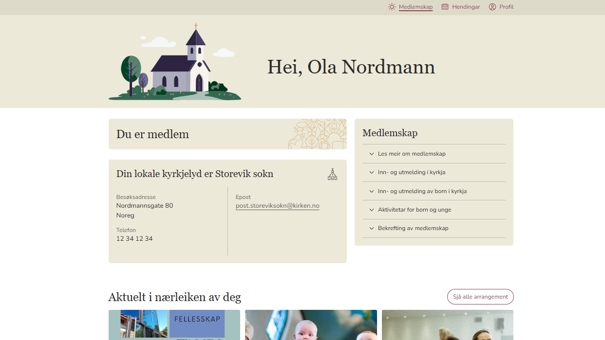 "Min side" på kirken.no har fått et løft